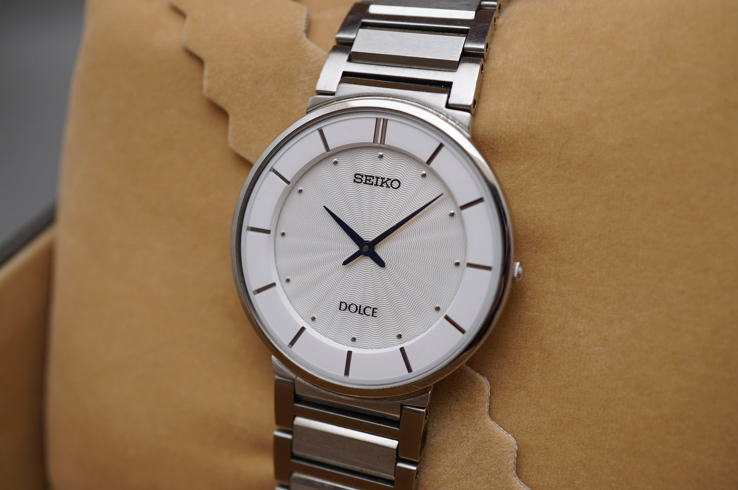Seiko Dolce SACK015 4J40 White Sunburst Dial JDM Sapphire Quartz Watch