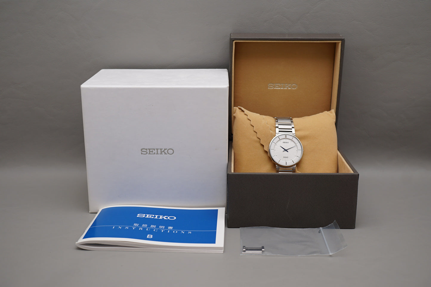 Seiko Dolce SACK015 4J40 White Sunburst Dial JDM Sapphire Quartz Watch