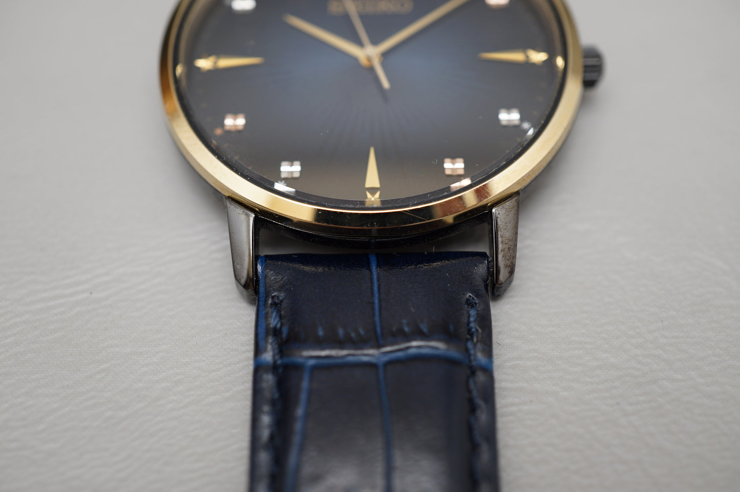 Seiko Selection SCXP132 7N01 Gold Feather Reissue Limited Blue Quartz Watch