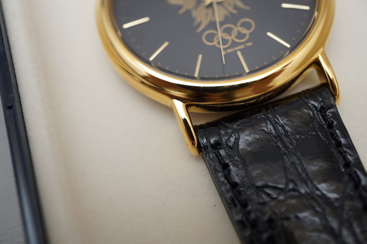 Vintage Seiko 7N21-8A00 Black Gold Tone 1998 Nagano Olympics Quartz Watch