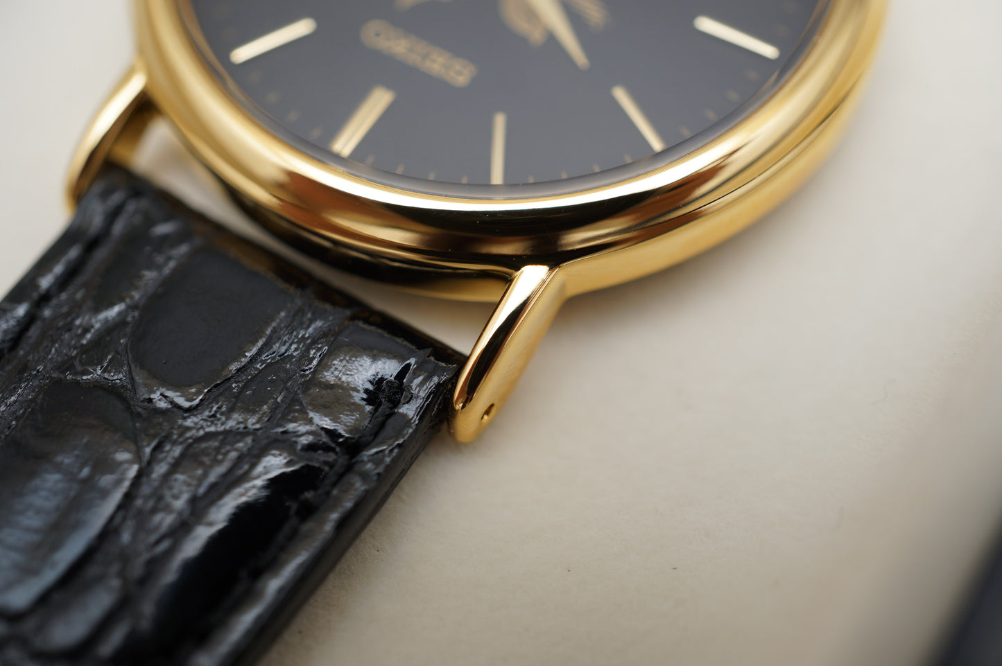 Vintage Seiko 7N21-8A00 Black Gold Tone 1998 Nagano Olympics Quartz Watch