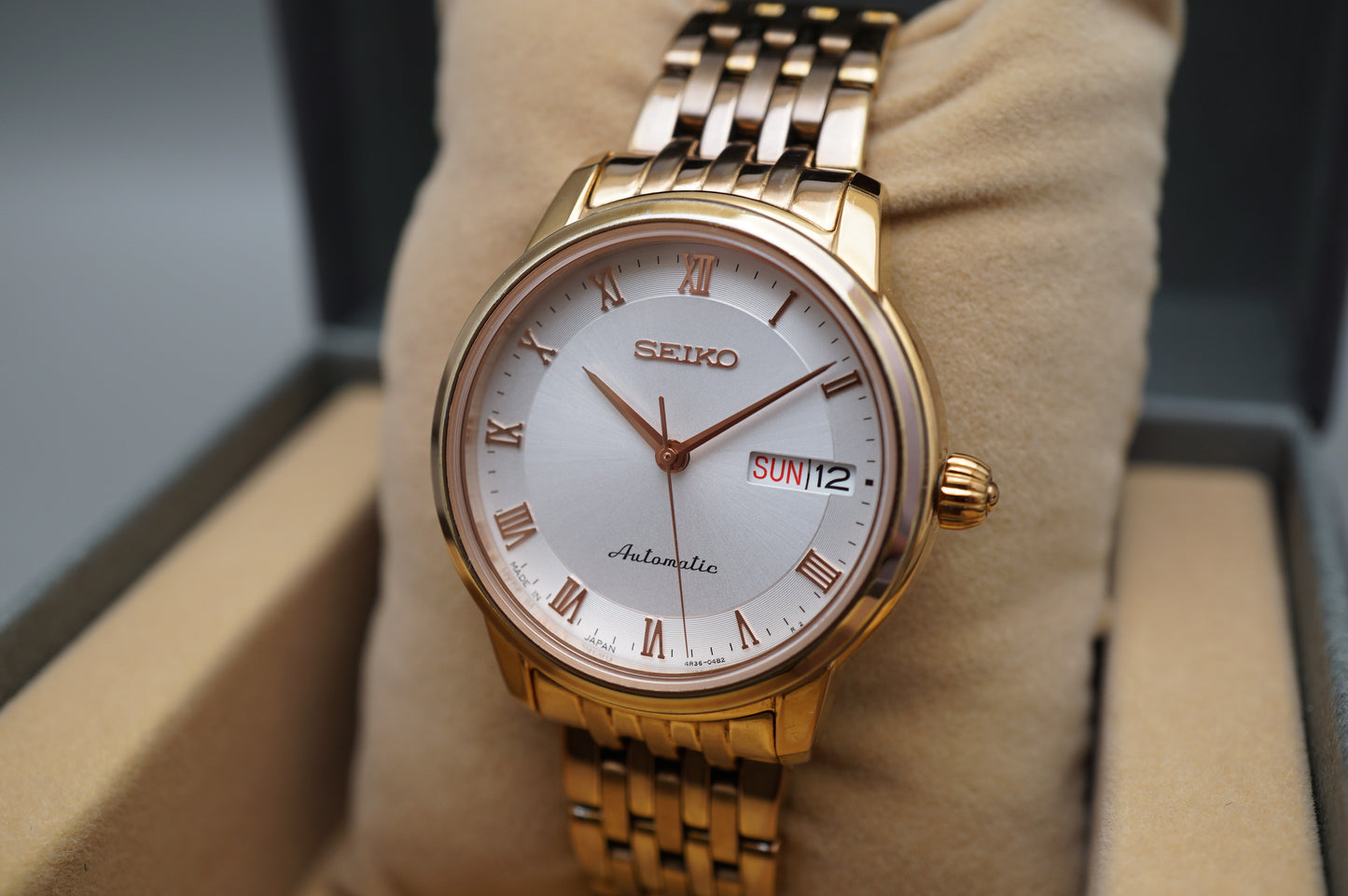 Seiko Presage SRRY016 4R36 Rose Gold Tone 34mm JDM Automatic Watch