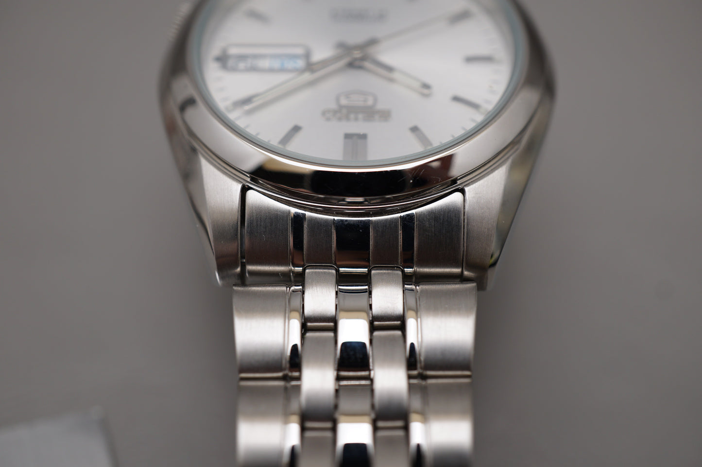 Seiko 5 SNK355K1 7S26 Silver 5 Motif Dial Automatic Watch