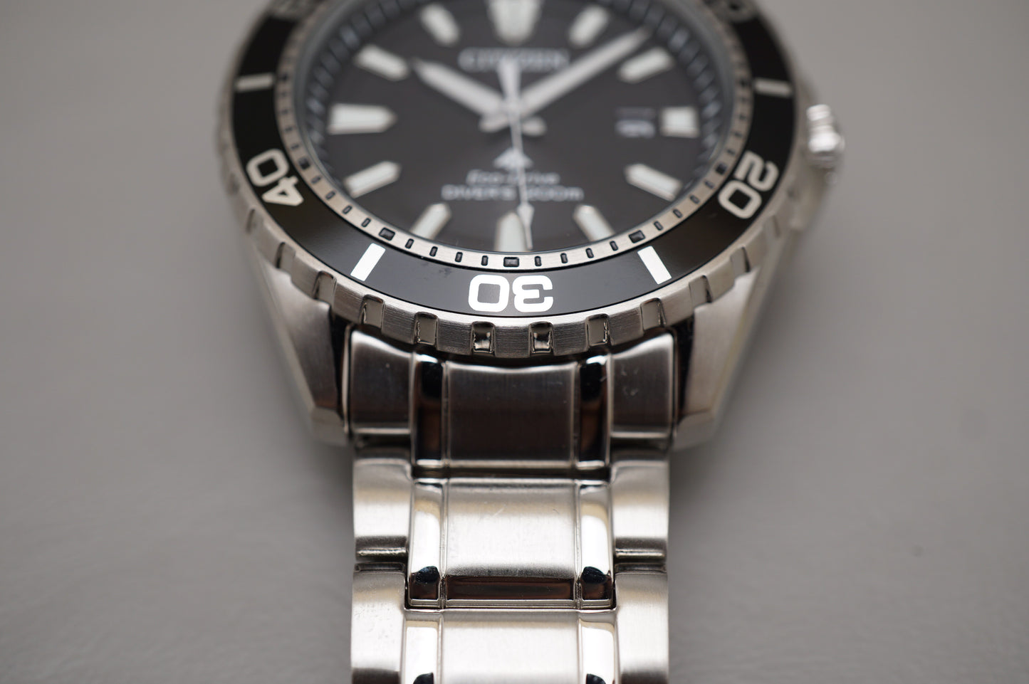 Citizen Eco-Drive BN0190-82E Black Dial Divers 200M Solar Quartz Watch
