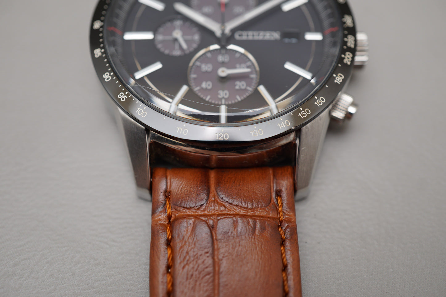 Citizen Eco-Drive B612-S083451 Black Tachymeter Solar Quartz Chronograph Watch
