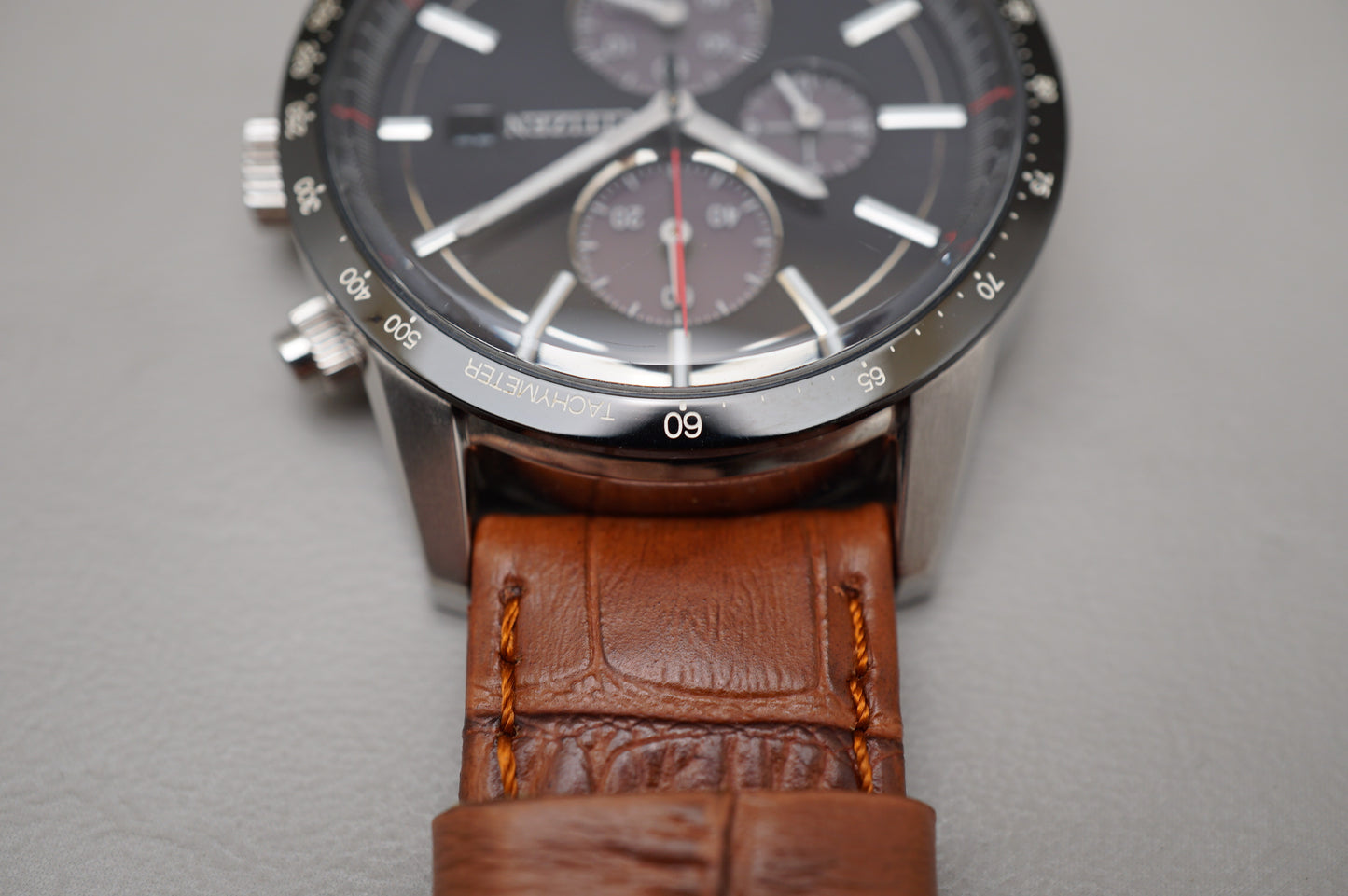 Citizen Eco-Drive B612-S083451 Black Tachymeter Solar Quartz Chronograph Watch
