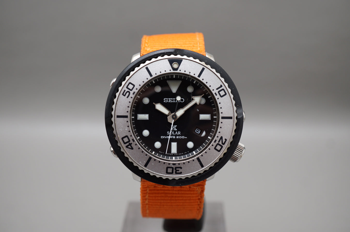 Seiko Prospex SBDN047 V147 Lowercase Limited Black Grey Tuna Solar Quartz Watch