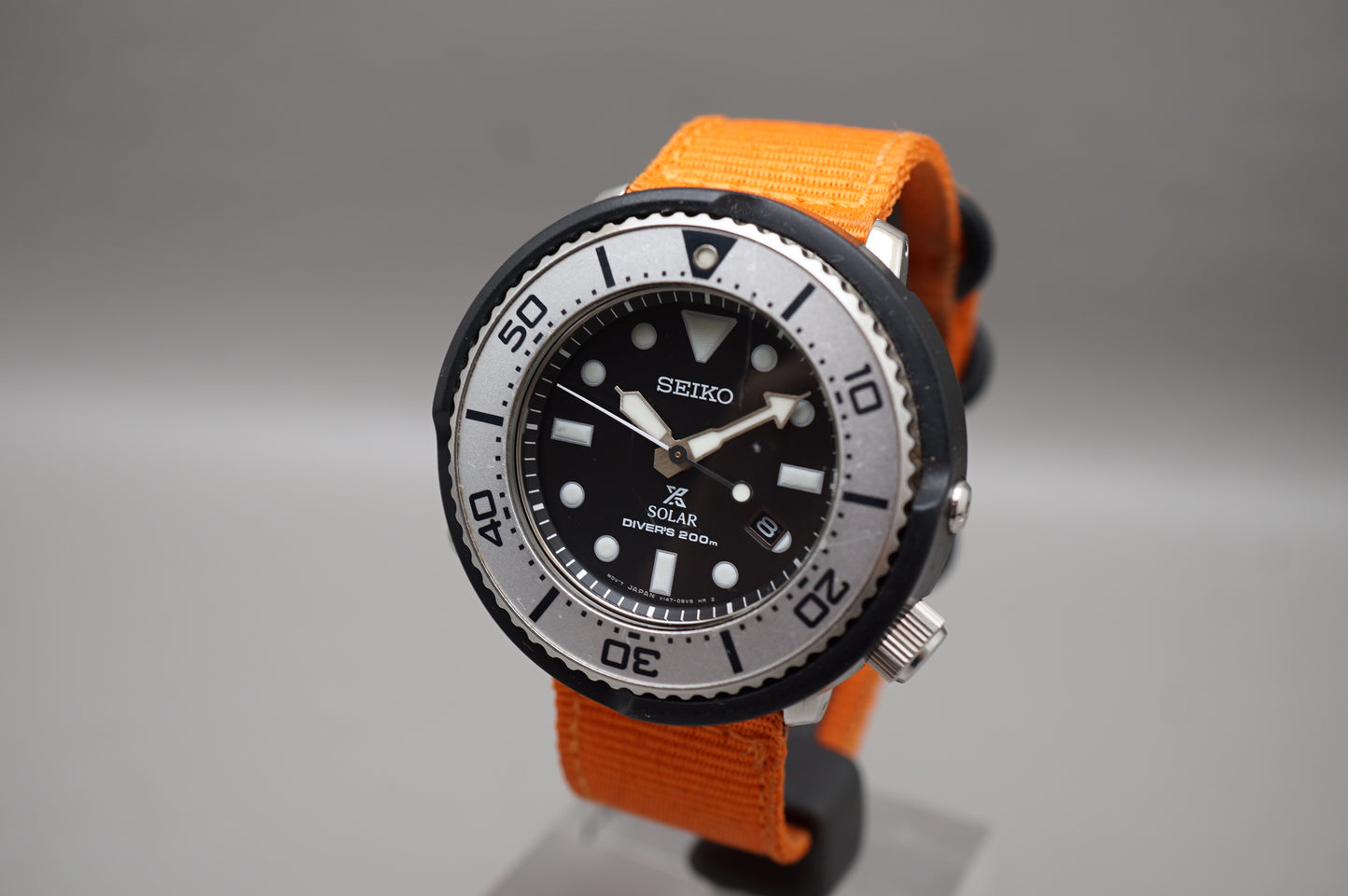 Seiko Prospex SBDN047 V147 Lowercase Limited Black Grey Tuna Solar Quartz Watch