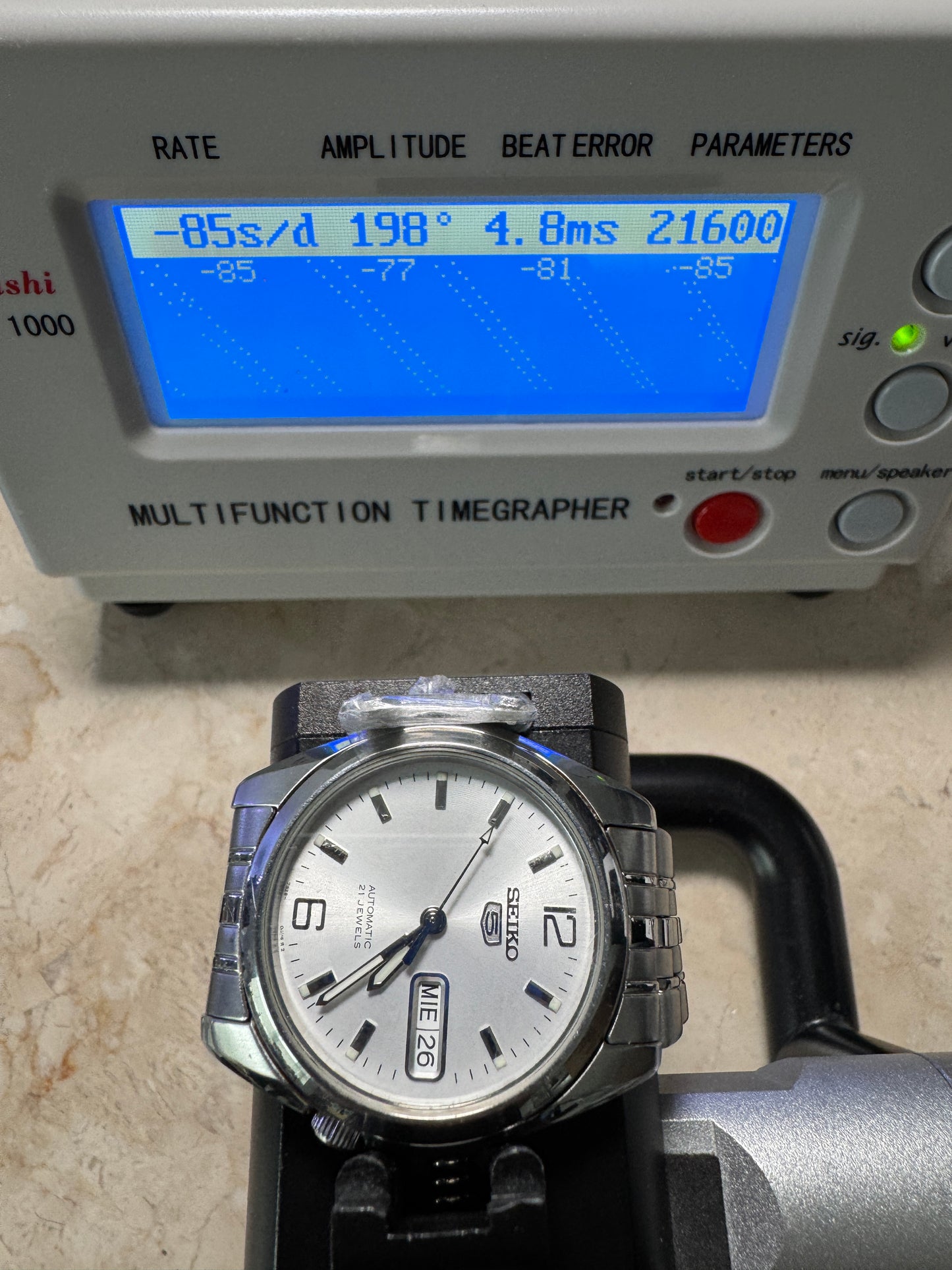 Seiko 5 SNK355K1 7S26 Silver 5 Motif Dial Automatic Watch