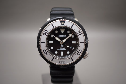 Seiko Prospex SBDN047 V147 Lowercase Limited Black Grey Tuna Solar Quartz Watch