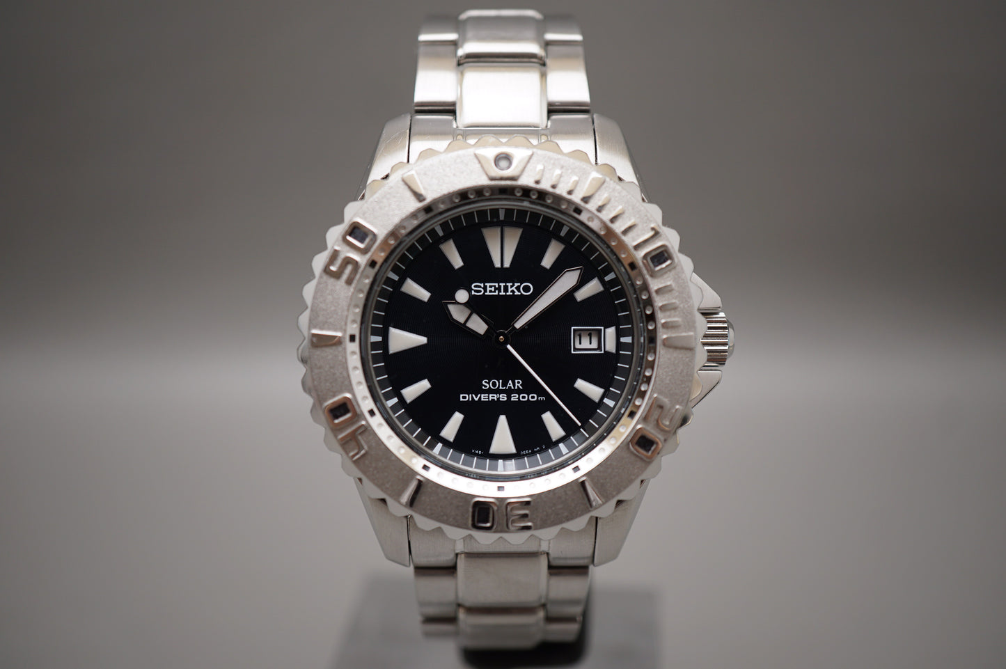 Seiko Prospex SBCB015 V145 Black Dial Divers 200M Solar Quartz Watch