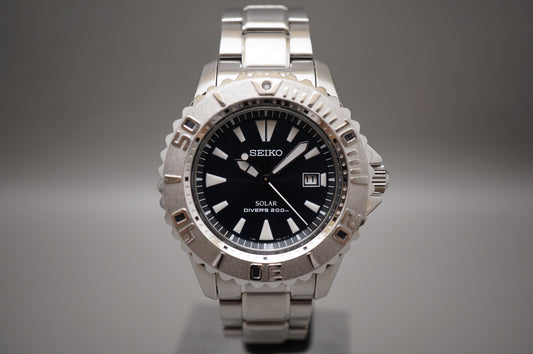 Seiko Prospex SBCB015 V145 Black Dial Divers 200M Solar Quartz Watch
