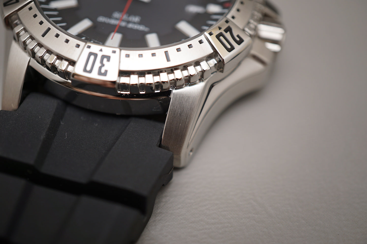Seiko SNE293P2 V157 Black Dial Divers 200M Solar Quartz Watch