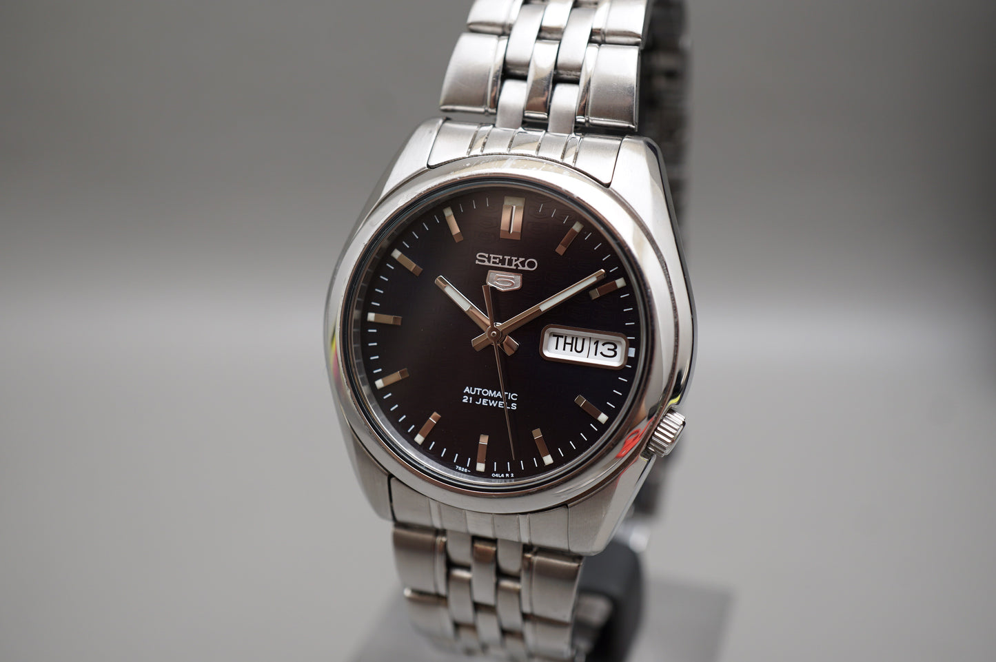 Seiko 5 SNK357K1 7S26 Dark Blue 5 Motif Dial Automatic Watch READ