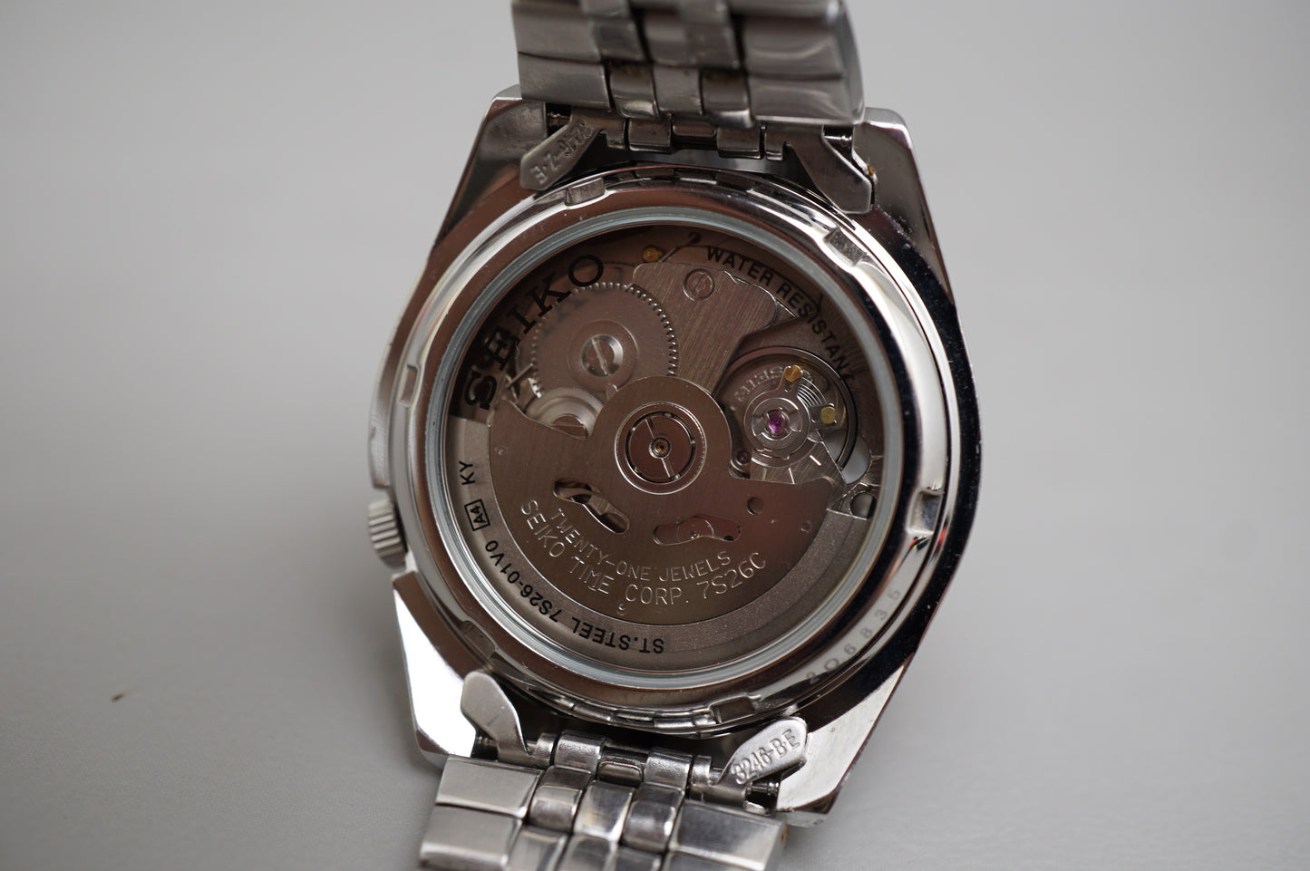 Seiko 5 SNK357K1 7S26 Dark Blue 5 Motif Dial Automatic Watch READ