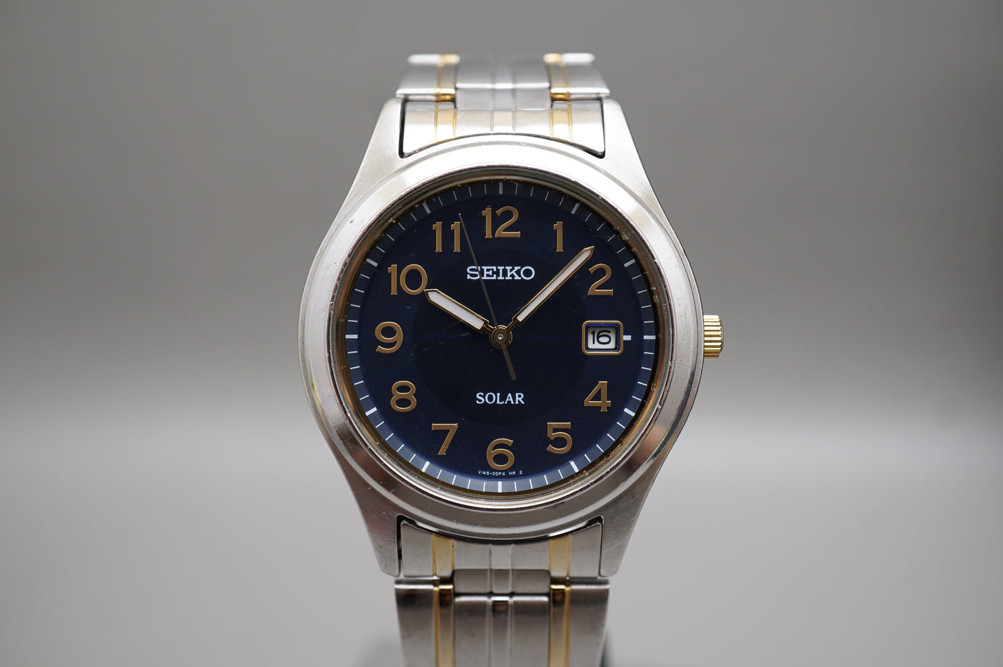 Seiko Spirit SBPN057 V145 Blue Dial Two Tone Solar Quartz Watch