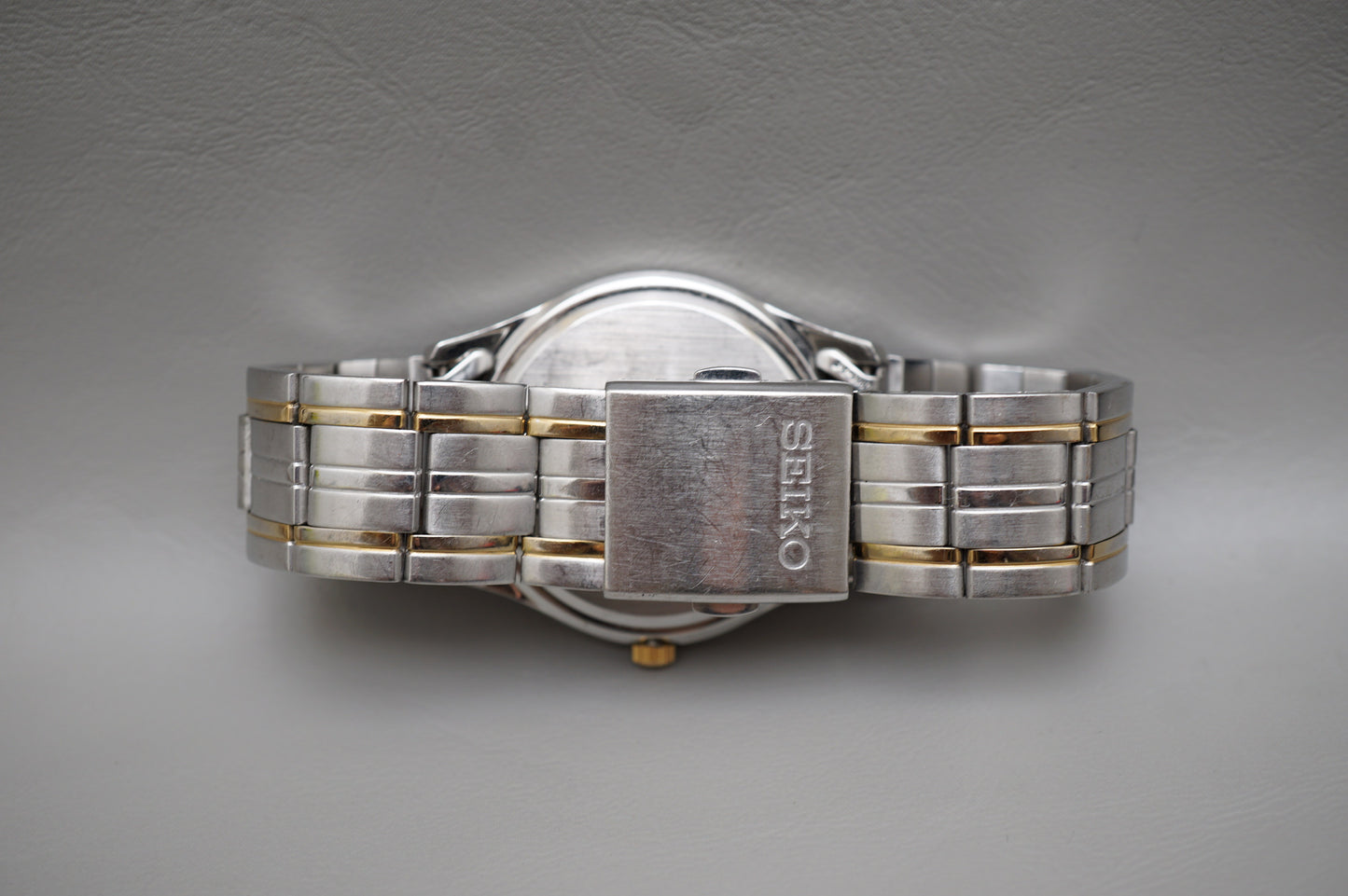 Seiko Spirit SBPN057 V145 Blue Dial Two Tone Solar Quartz Watch