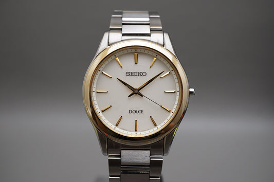 Seiko Dolce SADL014 V131 Two Tone Sunburst Dial Solar JDM Quartz Watch