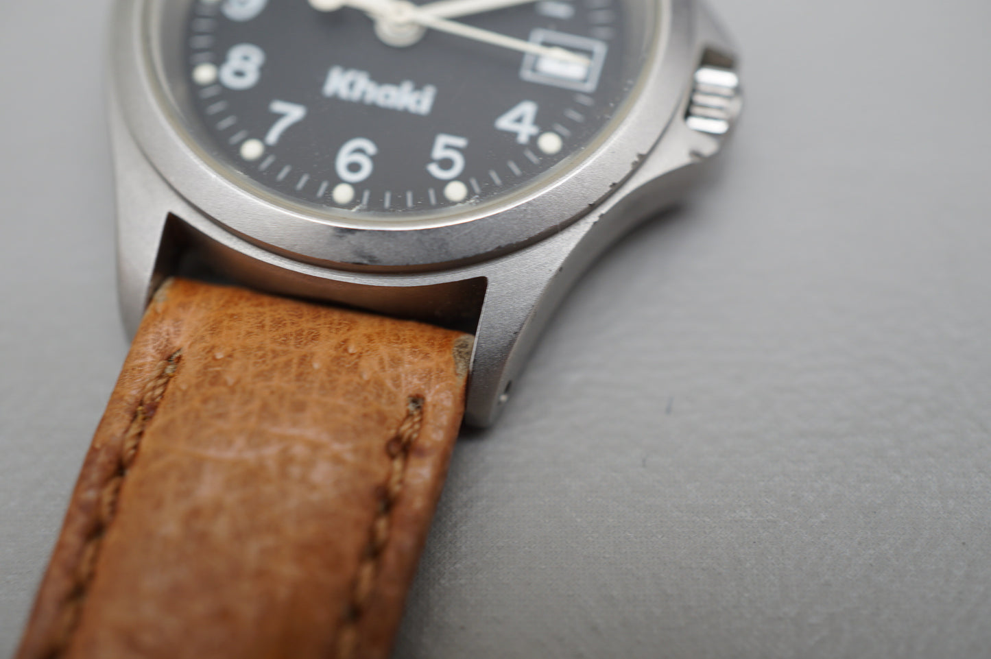 Vintage Hamilton Khaki 9771 Field Black Dial Ladies Quartz Watch Datewheel Issue
