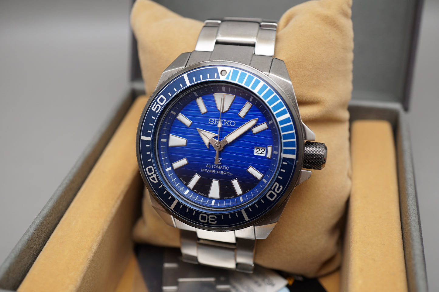 Seiko Prospex SBDY019 4R35 Save The Ocean Blue Dial Samurai Automatic Watch