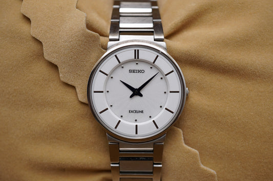 Seiko Exceline SWDL147 4J40 Sunburst White Dial JDM Ladies Quartz Watch