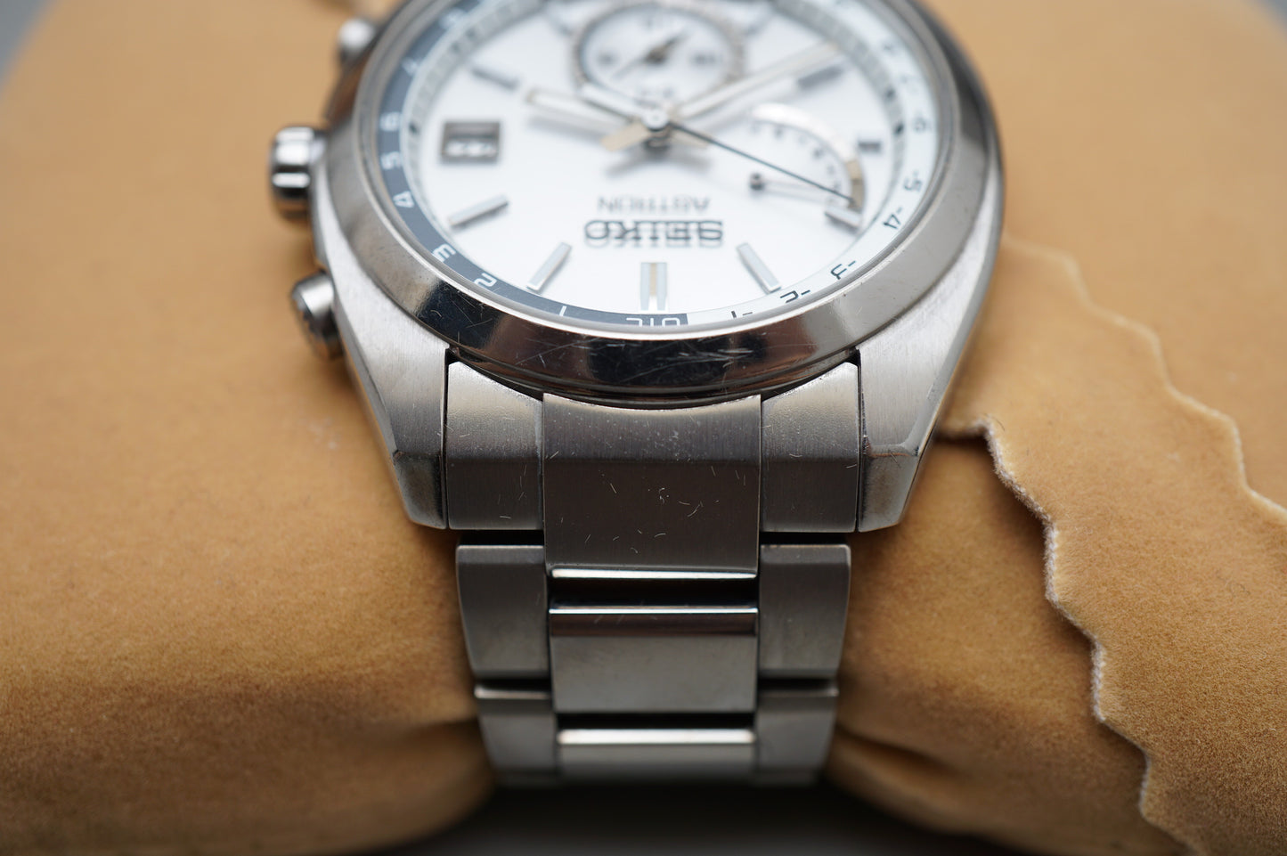 Seiko Astron SBXY009 8B63 Silver Dial JDM Titanium Radio Wave Solar Quartz Watch