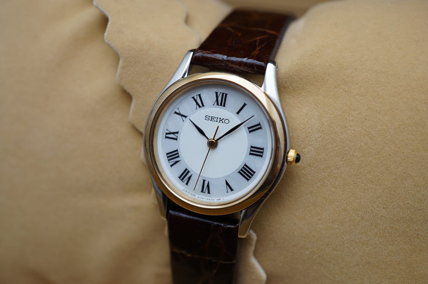 Seiko Exceline SWDL162 4J41 Roman Numeral Pearled Dial Ladies Quartz Watch