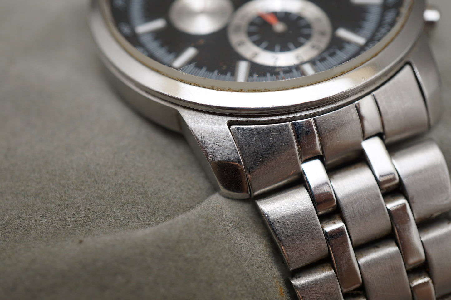 Orient TT0P-C3-B Black Silver Dial Quartz Chronograph Watch READ