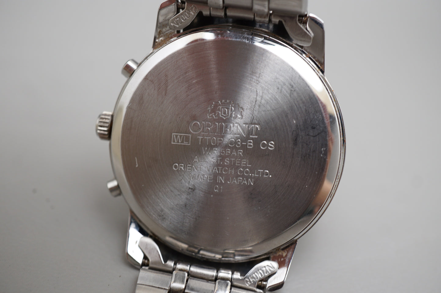Orient TT0P-C3-B Black Silver Dial Quartz Chronograph Watch READ