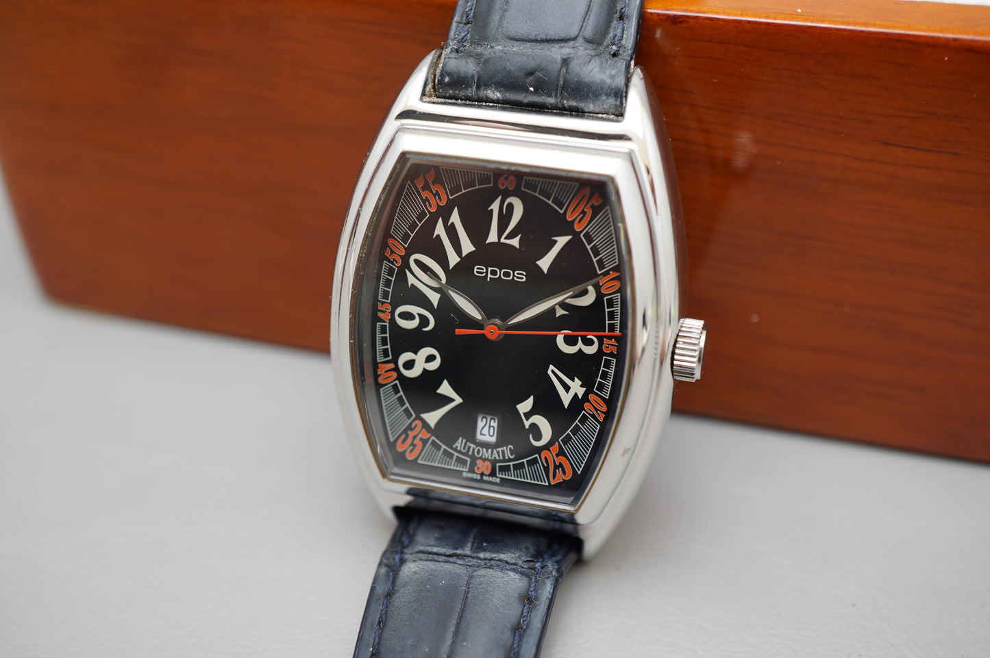 Epos Elegance 3332 Black Dial Swiss Tonneau Automatic Watch