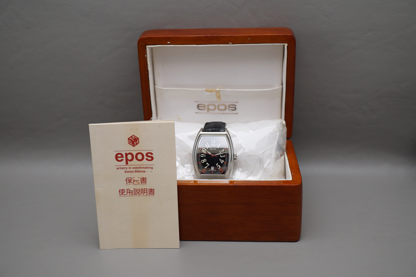 Epos Elegance 3332 Black Dial Swiss Tonneau Automatic Watch