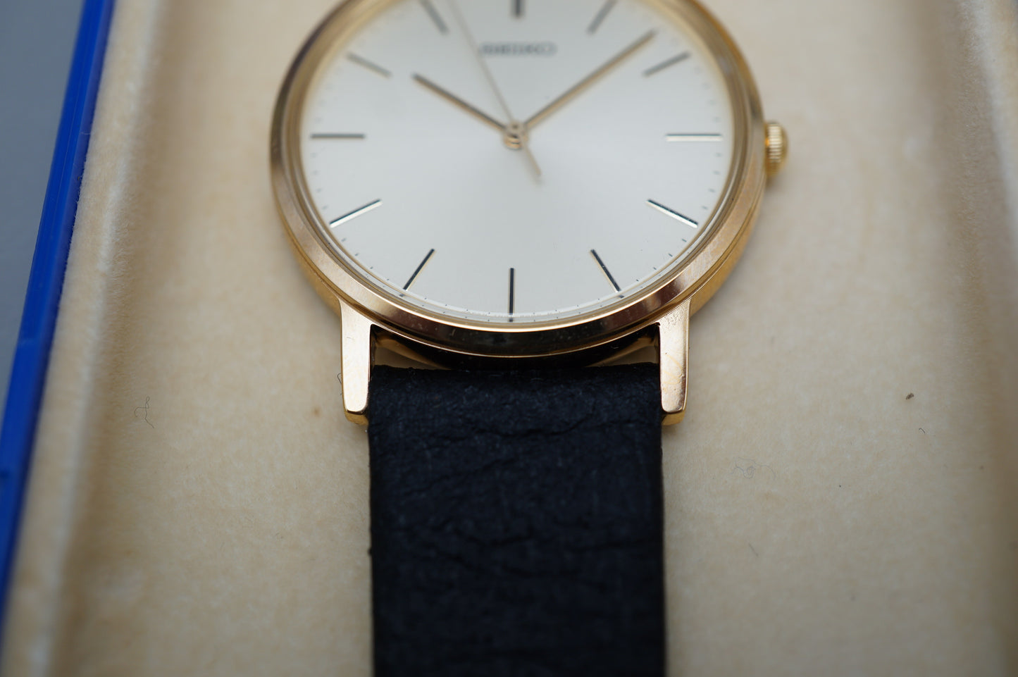 Vintage 1992 Seiko 7N01-8000 Gold Tone Champagne Dial Quartz Watch