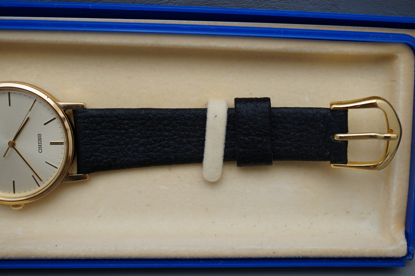Vintage 1992 Seiko 7N01-8000 Gold Tone Champagne Dial Quartz Watch