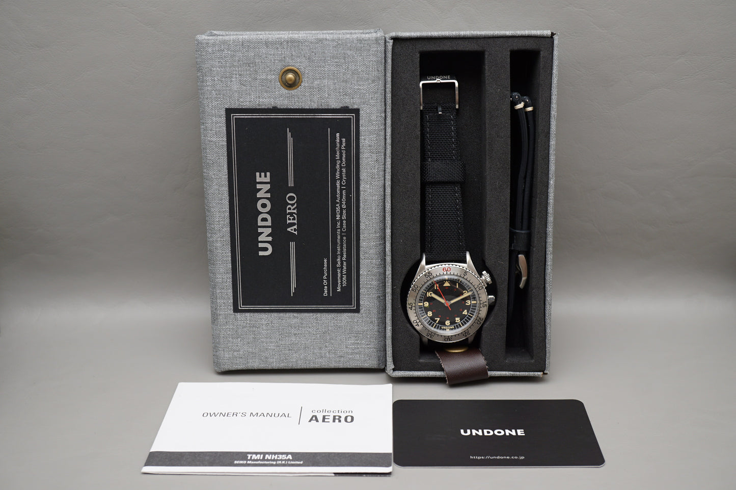 Undone ARO-CMD-SLB NH35 Aero Commando Black Dial Vintage Style Automatic Watch