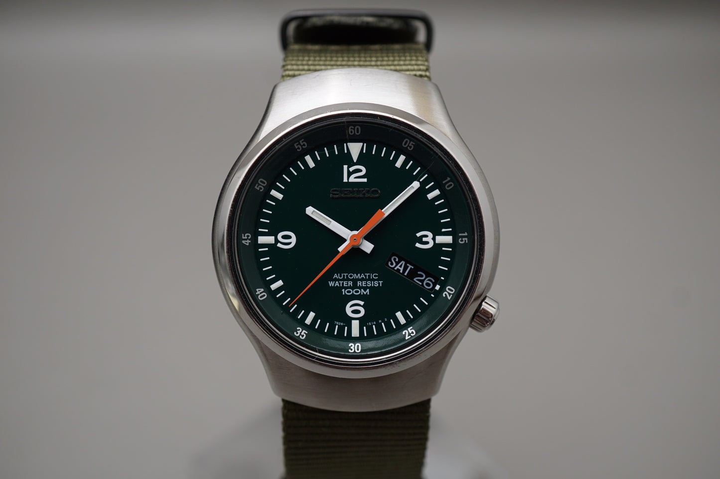 Seiko S-Wave SKX225 7S26-0110 Green Dial Automatic Watch Rare