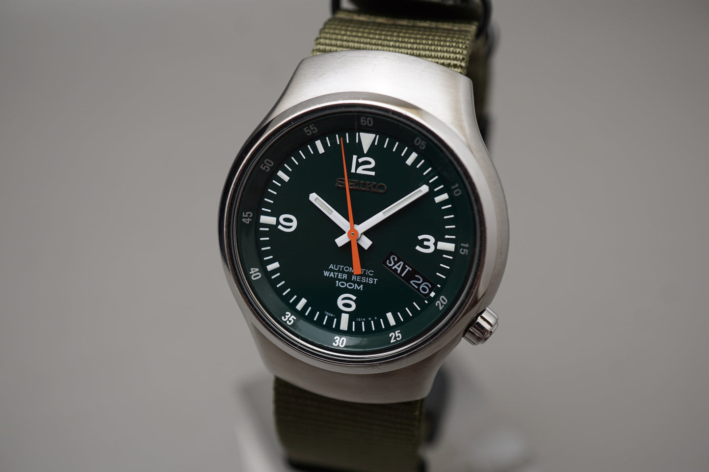 Seiko S-Wave SKX225 7S26-0110 Green Dial Automatic Watch Rare