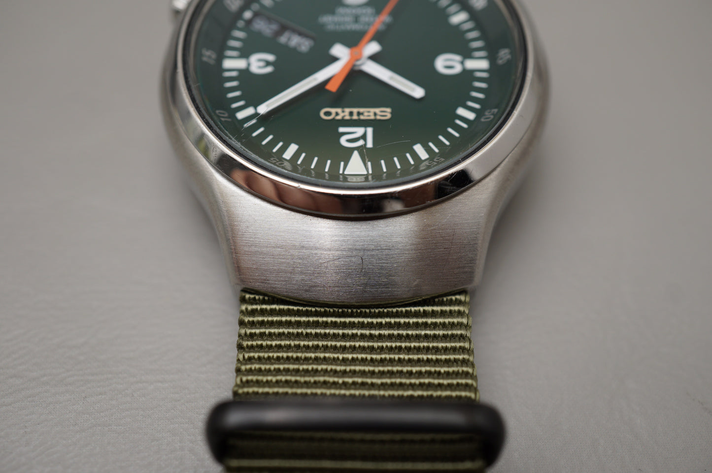 Seiko S-Wave SKX225 7S26-0110 Green Dial Automatic Watch Rare