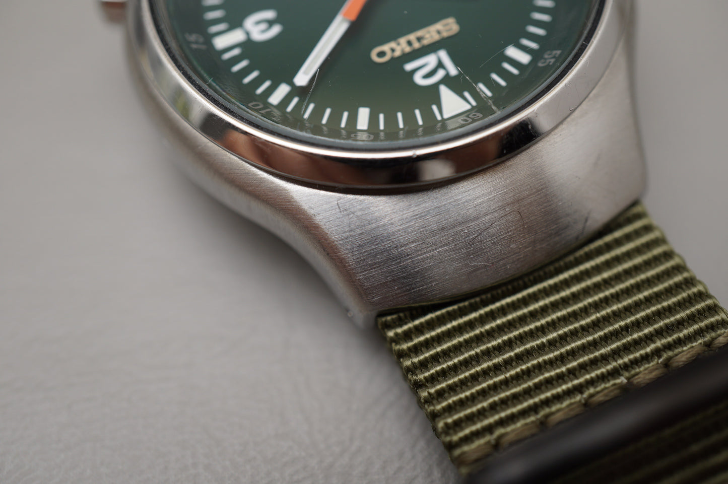 Seiko S-Wave SKX225 7S26-0110 Green Dial Automatic Watch Rare