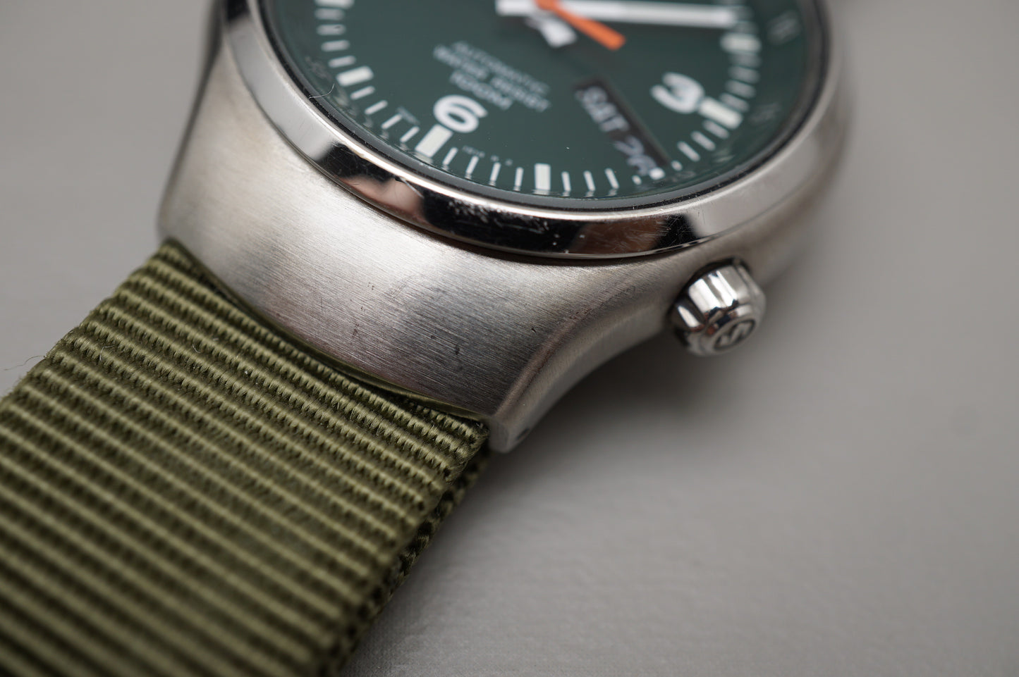 Seiko S-Wave SKX225 7S26-0110 Green Dial Automatic Watch Rare