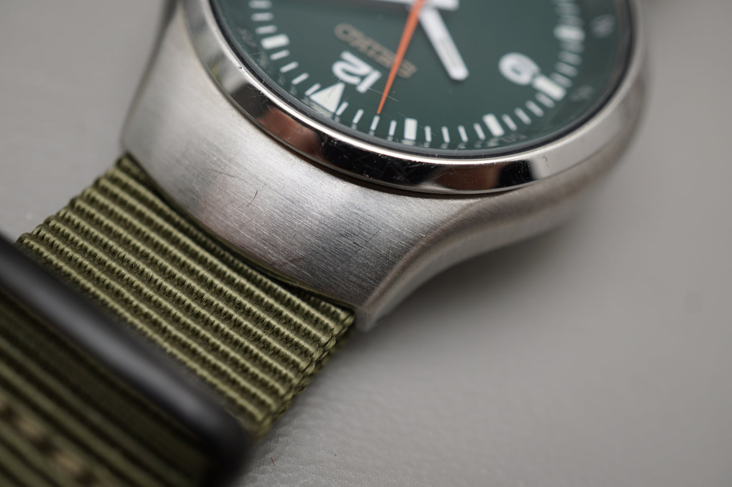 Seiko S-Wave SKX225 7S26-0110 Green Dial Automatic Watch Rare