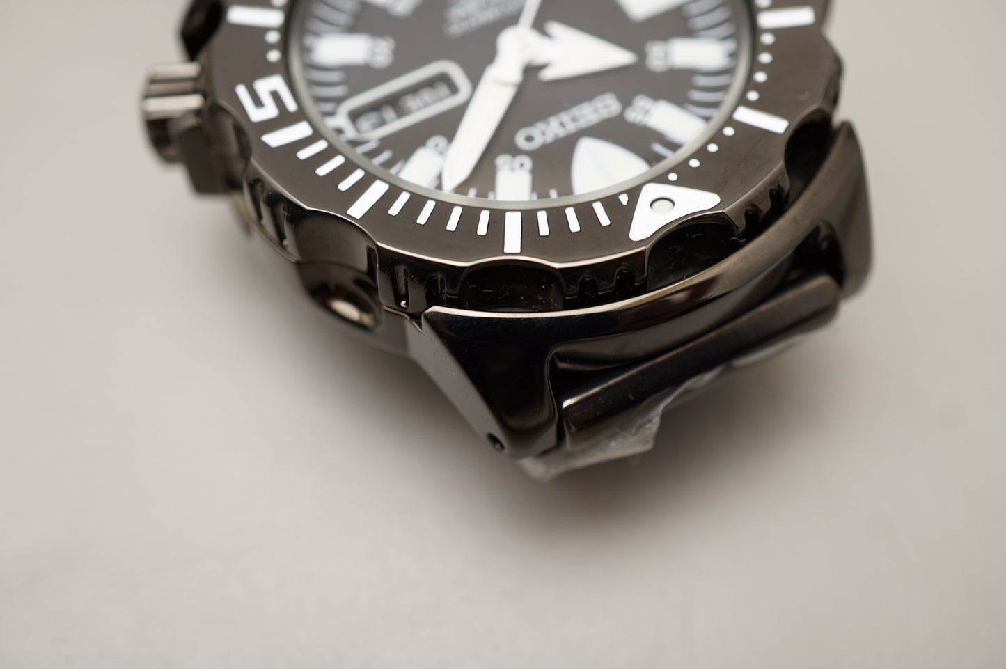 NOS Seiko SZEN002 7S26-03G0 Night Monster Black Ion Plated Automatic Watch