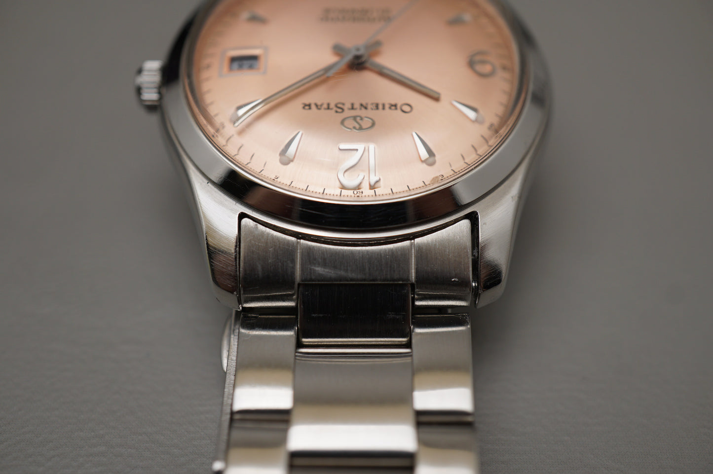 Vintage Orient Star 597302-70 Salmon Explorer Style Dial Automatic Watch