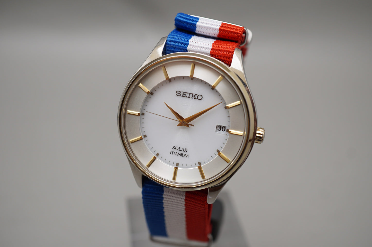 Seiko Selection SBPX104 V157 White Dial Titanium Solar Quartz JDM Watch