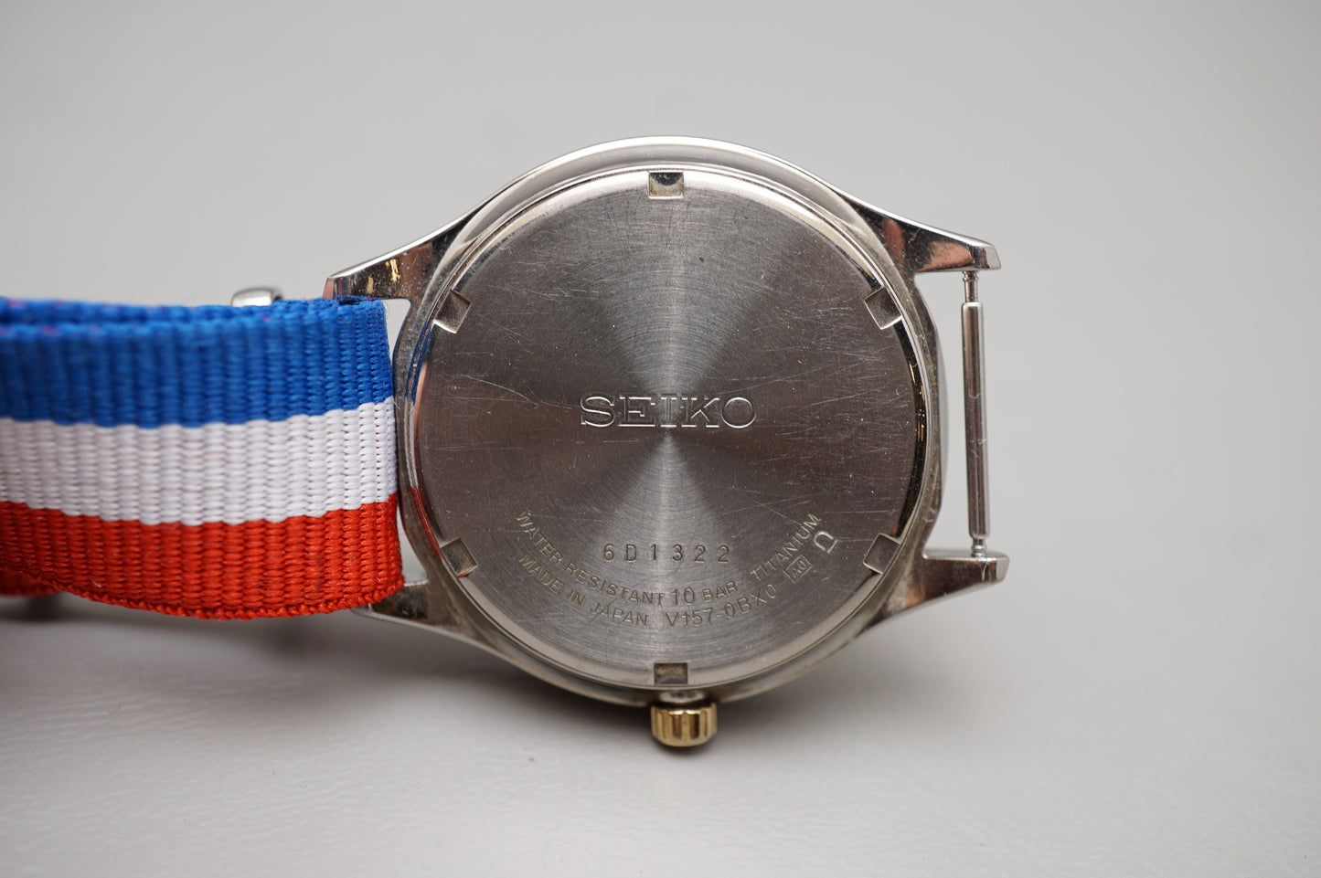 Seiko Selection SBPX104 V157 White Dial Titanium Solar Quartz JDM Watch