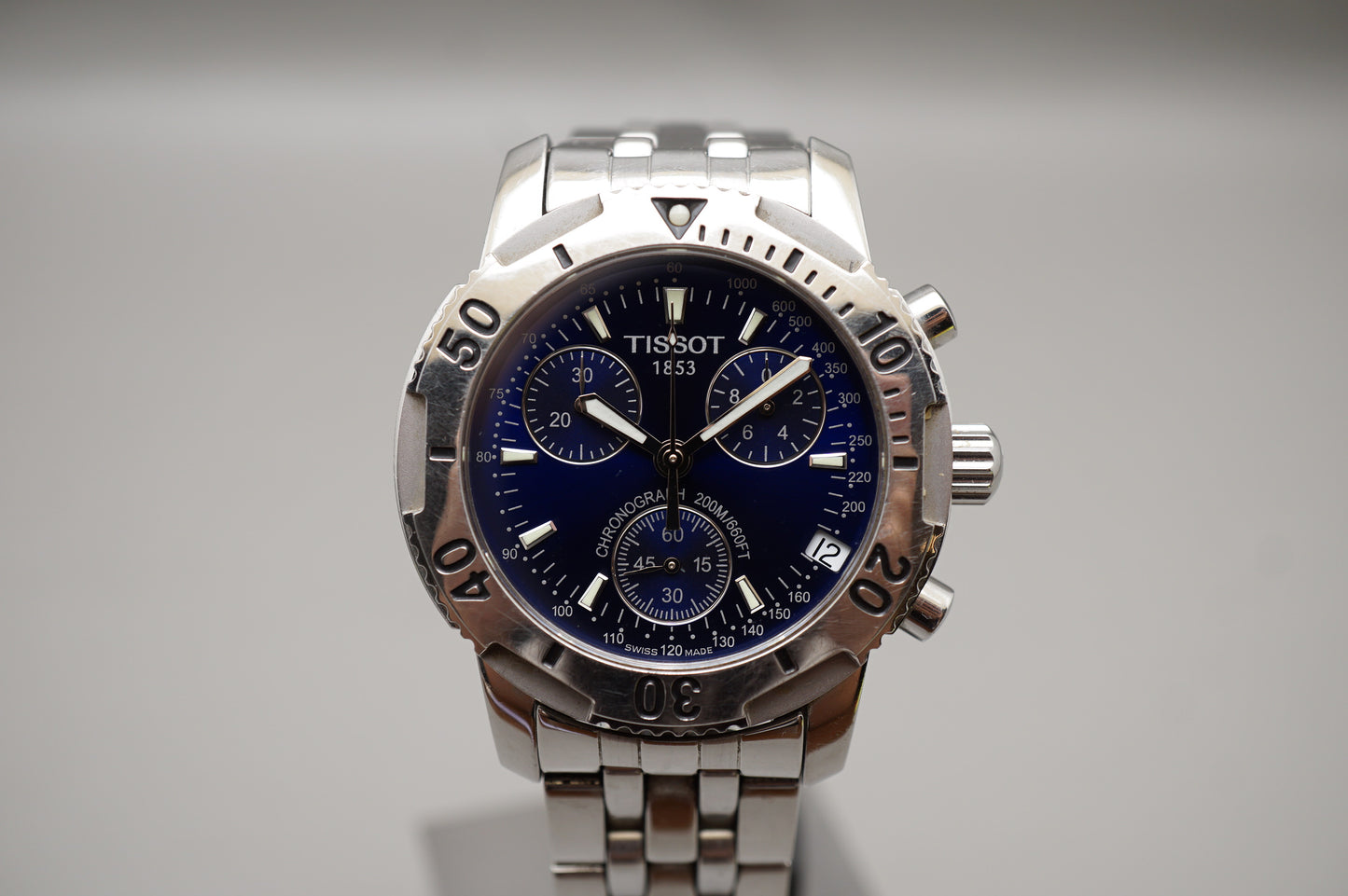 Tissot 1853 T362/462 Prs 200 Blue Dial Chronograph Quartz Watch READ