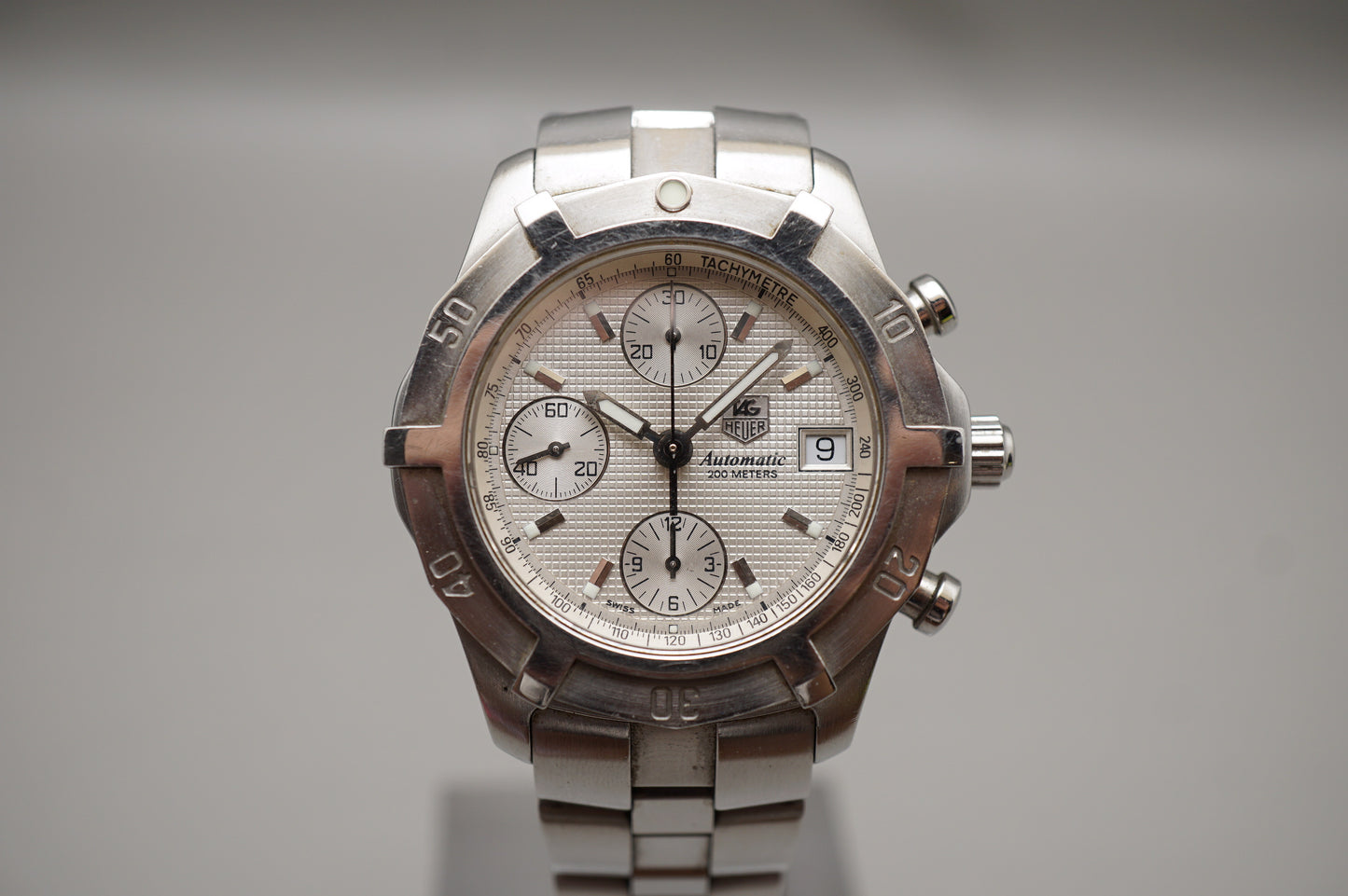 Tag Heuer CN2110 White Dial Swiss Automatic Chronograph Watch Original Bracelet