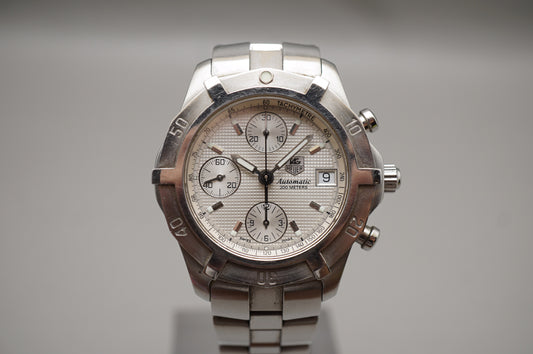 Tag Heuer CN2110 White Dial Swiss Automatic Chronograph Watch Original Bracelet