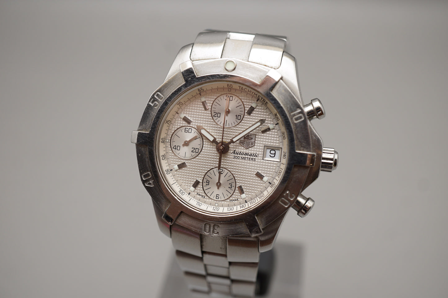 Tag Heuer CN2110 White Dial Swiss Automatic Chronograph Watch Original Bracelet