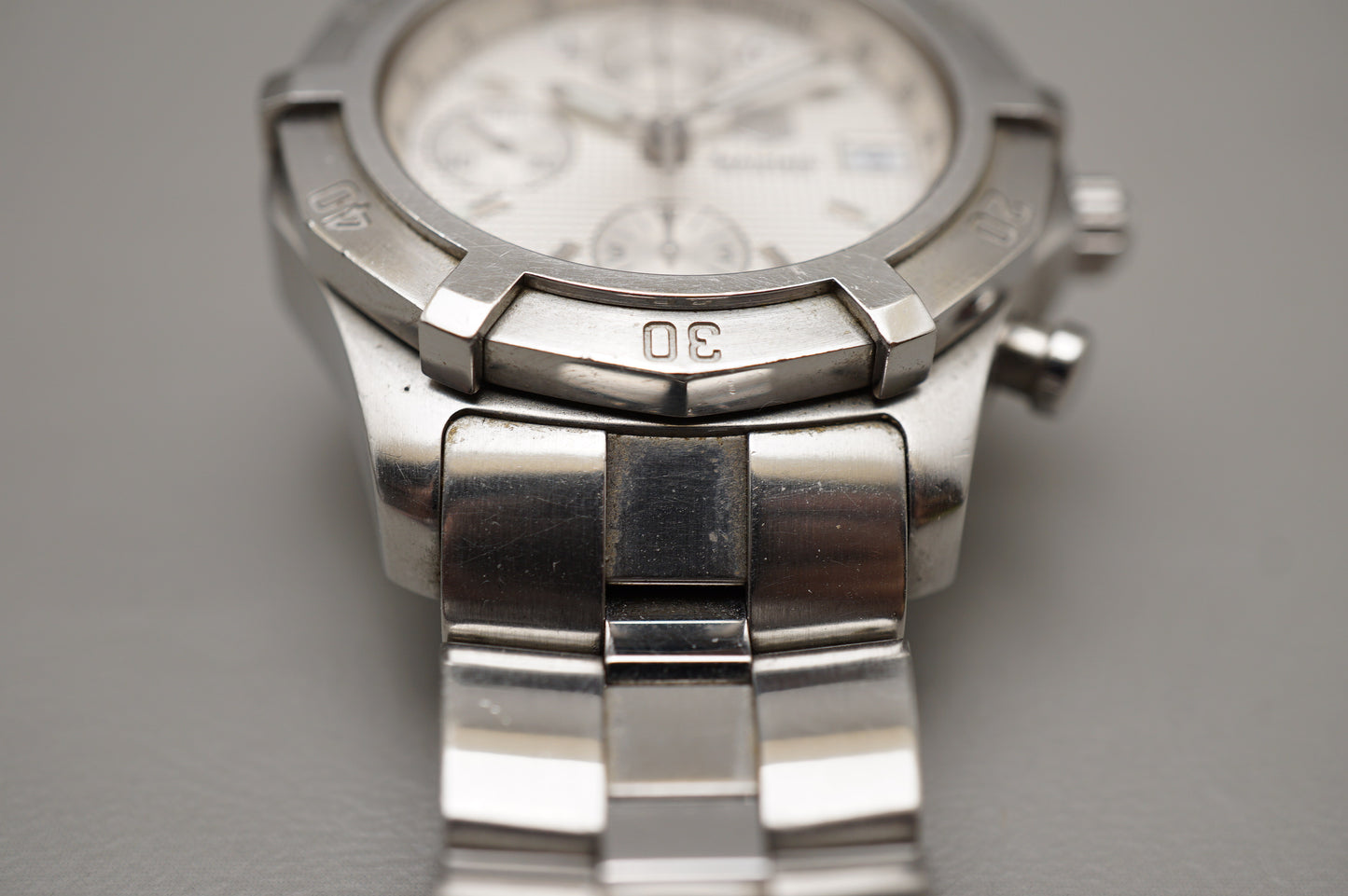 Tag Heuer CN2110 White Dial Swiss Automatic Chronograph Watch Original Bracelet