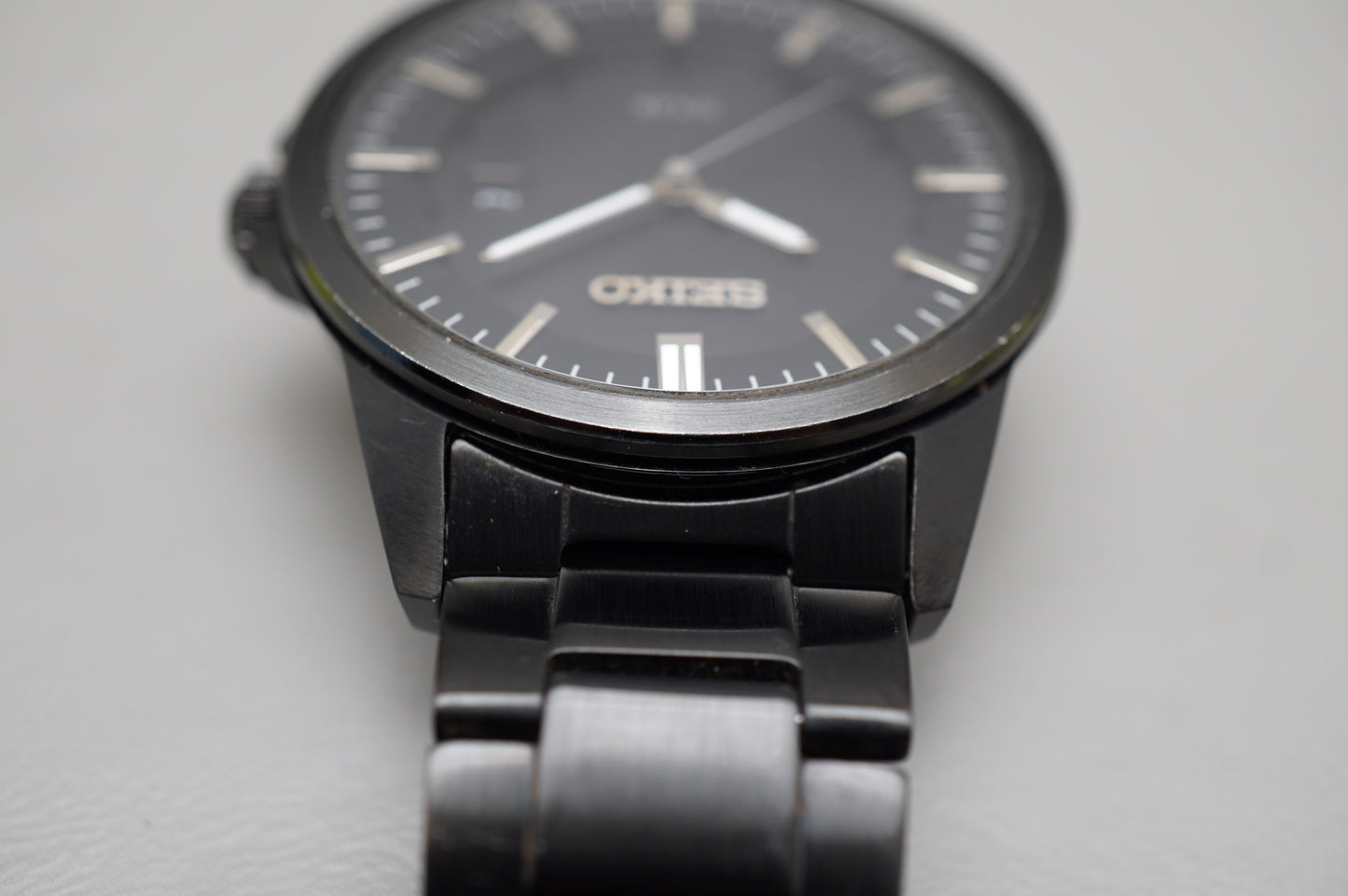 Seiko V147-0AV0 Black Tone PVD Solar Quartz JDM Watch